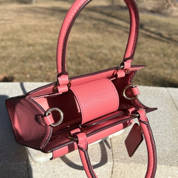 Coach Mini Pepper Taffy Pink Pebble Leather Crossbody NWOT - Picture 5 of 15